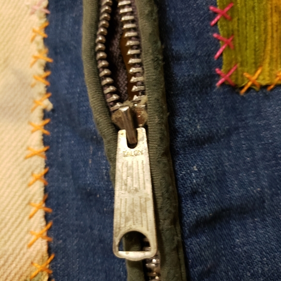 Cosmic Van Napping Vest Custom Hand Stitched Denim Visible Mending Patch Mosaic - Picture 9 of 12